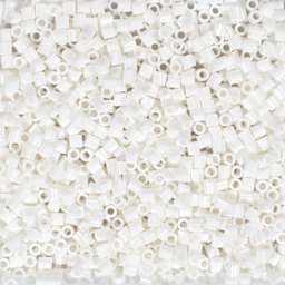 Perler Fused Bead Bag - White  -close-up of beads