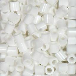 Perler Fused Bead Bag - White - close-up of beads