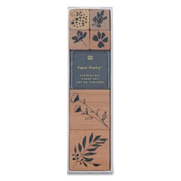 Rico Design Paper Poetry Stamp Set - Set of 7, Floral Motifs front of packaging