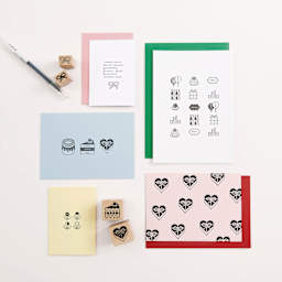 Rico Design Paper Poetry Stamp Set - Set of 23, Happy Birthday appplied to paper