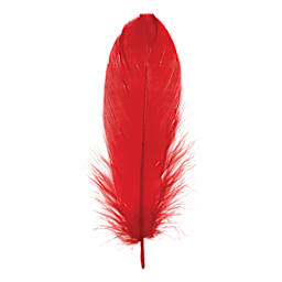 John Bead Goose Feathers - Multicolor Mix - single red feather