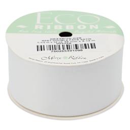 Morex Recycled Double Faced Satin Ribbon - White, 1-1/2" x 10 yd, flat