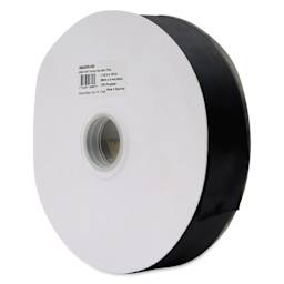 Morex Recycled Double Faced Satin Ribbon - Black, 1-1/2" x 100 yd, at an angle