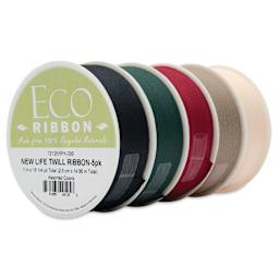 Morex New Life Twill Ribbon - Dark, 1" x 3.25 yd, Pkg of 5, at an angle