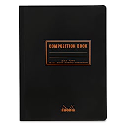 Rhodia Composition Book - Black, 9-7/8" x 7-1/2", 80 Sheets (front cover)