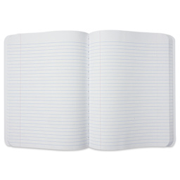 New Leaf Paper Composition Book - Black, Ruled, 9-3/4" x 7-1/2", open