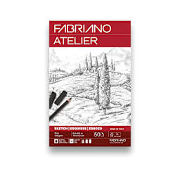 Fabriano Atelier Gluebound Sketch Pad - 5-1/2" x 8-1/2", 120 gsm, 50 Sheets