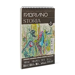 Fabriano Storia Wirebound Drawing Pad - 7" x 10", 180 gsm, 30 Sheets, angled view