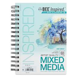 Bee Inspired Wirebound Mixed Media Artist Pad - 5-1/2" x 8-1/2", 60 Sheets, front cover