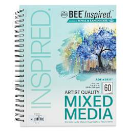 Bee Inspired Wirebound Mixed Media Artist Pad - 9" x 12", 60 Sheets, front cover