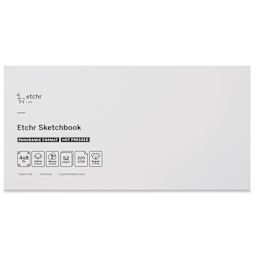 Etchr Mixed Media Hardbound Sketchbook - Hot Press, Panoramic, 4" x 8", 100 lb, front cover