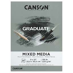 Canson Graduate Toned Mixed Media Pad - Gray, 9" x 12", front cover