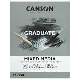 Canson Graduate Toned Mixed Media Pad - Gray, 11" x 14", front cover