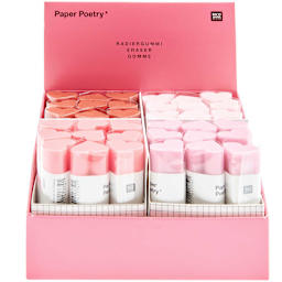 Rico Design Heart-Shaped Eraser 36-Piece P.O.P. Display