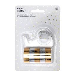 Mirror Rainbow Tape Dispenser Sets 6-Roll Mirror Metallic Set - 12mm x 2m