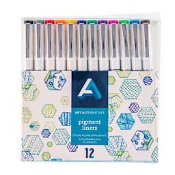 Art Alternatives Pigment Liner - Set of 12, Assorted Colors, .45 front of packaging