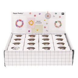 Rico Design Washi Sticker Rolls P.O.P. Displays Flowers - 16-Piece P.O.P. Display