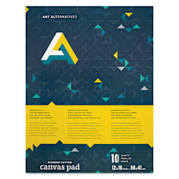 Art Alternatives Canvas Pad - White, 12" x 16", front of pad