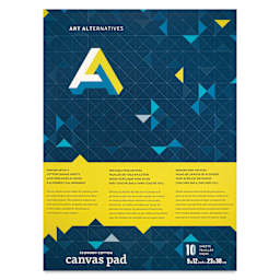 Art Alternatives Economy Canvas Pad - White, 9" x 12", front of pad