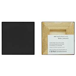Art Alternatives Mini Canvas - 3" x 3", Black, front and back of canvas
