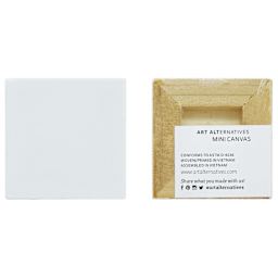 Art Alternatives Mini Canvas 2" x 2", White, front and back of canvas