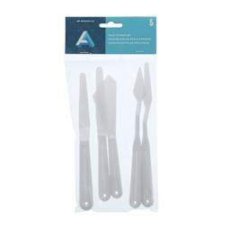 Art Alternatives Plastic Palette Knives - Set of 5 front of packaging