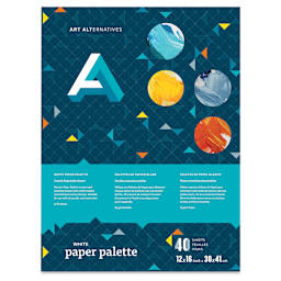 Art Alternatives White Paper Palette Pad, 40 Sheets, White, 12" x 16"