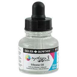 Daler-Rowney System3 Fluid Acrylic Mediums - Pouring Silicone Oil, 29.5 ml (Front of bottle)