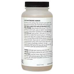 Golden Waterborne Varnish - Gloss, 16 oz back of jar