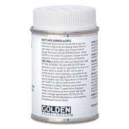 Golden MSA Varnish with UVLS - Matte, 4 oz back of can