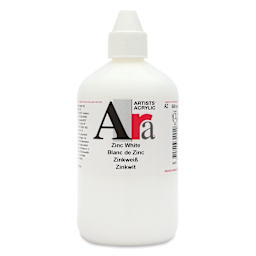 Ara Artists’ Acrylic Paint - Zinc White, 500 ml bottle