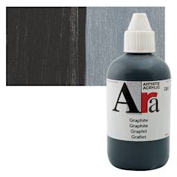 Ara Artists’ Acrylic Paint - Graphite, 250 ml bottle and swatch