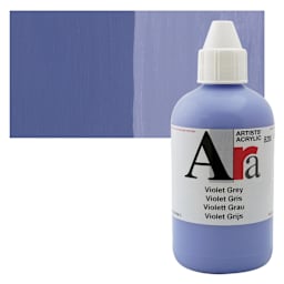 Ara Artists’ Acrylic Paint - Violet Grey, 250 ml bottle and swatch