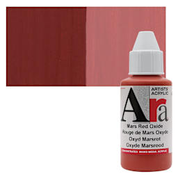Ara Artists’ Acrylic Paint - Mars Red Oxide, 100 ml bottle and swatch