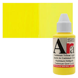 Ara Artists’ Acrylic Paint - Cadmium Yellow Light, 100 ml bottle and swatch