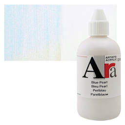 Ara Artists’ Acrylic Paint - Pearl Blue, 250 ml bottle and swatch