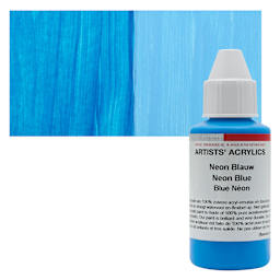 Ara Artists’ Acrylic Paint - Neon Blue, 100 ml bottle and swatch