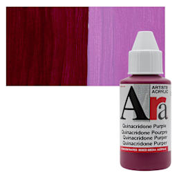 Ara Artists’ Acrylic Paint - Quinacridone Purple, 100 ml bottle and swatch