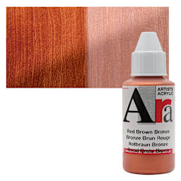 Ara Artists’ Acrylic Paint - Red Brown Bronze, 100 ml bottle and swatch