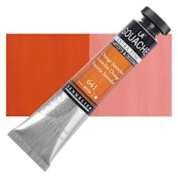 Sennelier Extra Fine Gouache - Sennelier Orange, 21 ml Tube and swatch