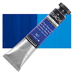 Sennelier Extra Fine Gouache - Phthalo Blue (Red Shade), 21 ml Tube and swatch