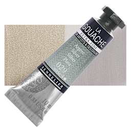 Sennelier Extra Fine Gouache - Silver, 10 ml Tube and swatch