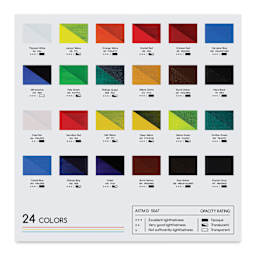 Meeden Acrylic Paints - Set of 24 color chart of included colors