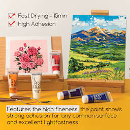 Fast Drying, 15 minutes, high adhesion. Features the high fineness, the paint shows strong adhesion for any common surface and excellent lightfastness 