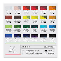 Meeden Heavy Body Acrylic Paints- Set of 24, Basic Colors back of package