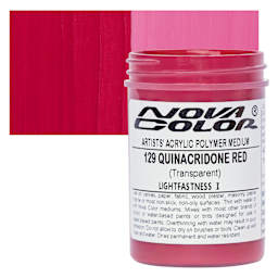 Nova Color Artists’ Acrylic Polymer Paint - Quinacridone Red, 473 ml Jar and swatch
