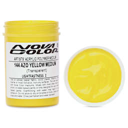 Nova Color Artists’ Acrylic Polymer Paint - Azo Yellow Medium, 118 ml Jar