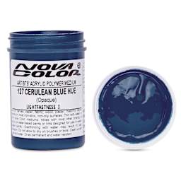 Nova Color Artists’ Acrylic Polymer Paint - Cerulean Blue Hue, 118 ml Jar