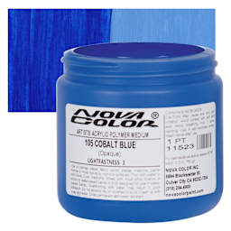 Nova Color Artists’ Acrylic Polymer Paint - Cobalt Blue, 473 ml Jar and swatch
