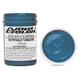Nova Color Artists’ Acrylic Polymer Paint - Phthalo Turquoise, 118 ml Jar